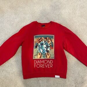 Exclusive Diamond Supply Co. Graphic Sweatshirt Large Red “Diamond Forever”